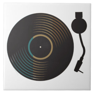 Minimalistische muziek op vintage vinylplatenspele tegeltje