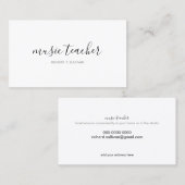 Minimalistische muziekleraar (aangepaste beroep) visitekaartje (Voorkant / Achterkant)