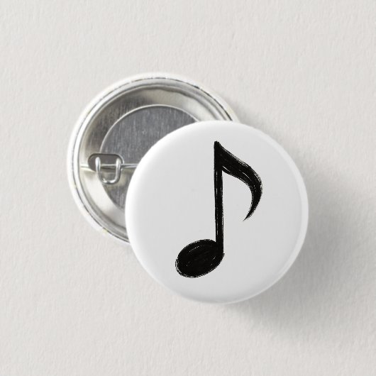 Minimalistische muzieknoot – Inktborstelstijl op Ronde Button 3,2 Cm (Voorkant /achterkant)