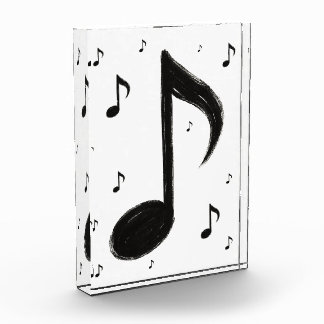 Minimalistische muzieknoot – Inktpenseelstijl op Fotoblokken