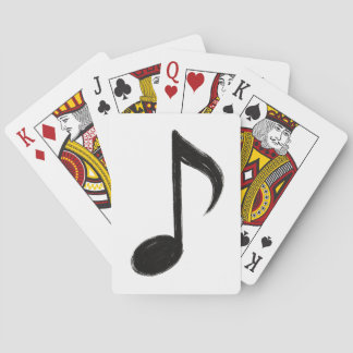 Minimalistische Muzieknoot – Inktpenseelstijl op  Pokerkaarten