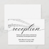Minimalistische muzieknoten Elegante trouwreceptie Informatiekaartje (Voorkant / Achterkant)