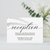 Minimalistische muzieknotities Elegante huwelijksr Informatiekaartje (Staand voorkant)