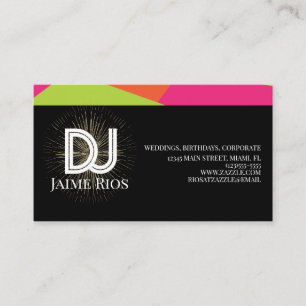 Minimalistische muziekproducent Black Gold Neon Visitekaartje