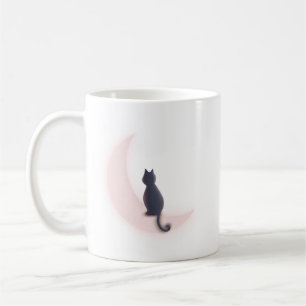 Minimalistische Mystery Charm Crescent Moon Cat Pi Koffiemok