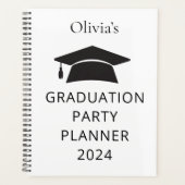 Minimalistische naam 2024 Graduation Party Planner (Voorkant)