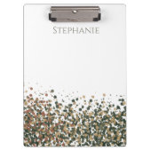 Minimalistische naam aardetone confetti klembord (Voorkant)
