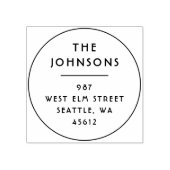 Minimalistische Naam & Adres Typografie Ronde Rubberstempel (Afrduk)
