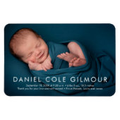 Minimalistische naam babyjongen Foto geboorteaanko Magneet (Horizontaal)