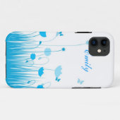 Minimalistische naam Blue and White Poppies Meadow Case-Mate iPhone Case (Achterkant (horizontaal))