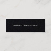 Minimalistische naam & contact-telefoon donker mini visitekaartje (Achterkant)