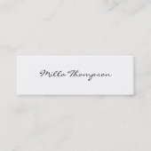 Minimalistische naam & contactnummer wit mini visitekaartje (Voorkant)