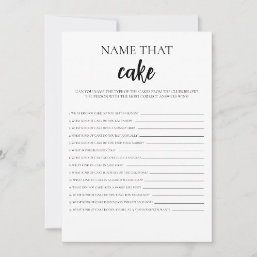 Minimalistische naam die cake Vrijgezellenfeest sp Kaart (Voorkant)