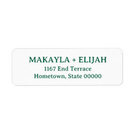 Minimalistische naam en retouradres van de groene  etiket