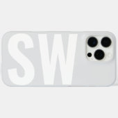 Minimalistische Naam Initiaal Grijs Wit Custom Mon Case-Mate iPhone Case (Achterkant (horizontaal))