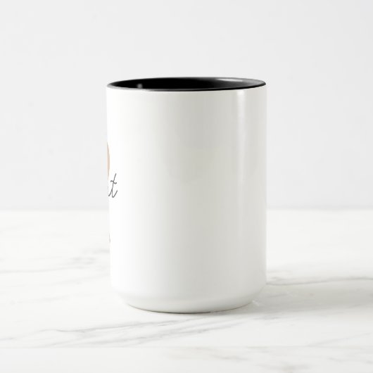Minimalistische naam Initiaal Monogram Kerstcadeau Mok (Midden)