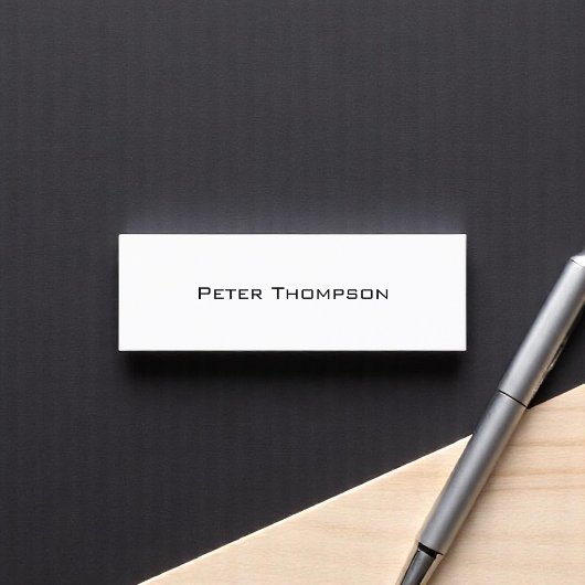 Minimalistische naam met telefoon_nummer wit mini visitekaartje