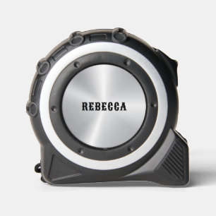 Minimalistische naam Metallic Silver Achtergrond Rolmaat