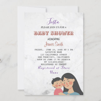 Minimalistische naam Pas wit marmeren Baby shower  Kaart