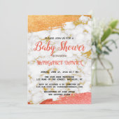 Minimalistische naam Pas wit marmeren Baby shower  Kaart (Staand voorkant)