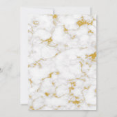 Minimalistische naam Pas wit marmeren Baby shower  Kaart (Achterkant)