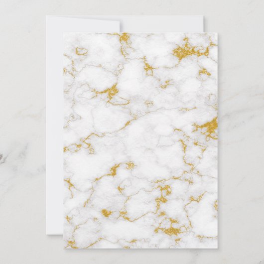 Minimalistische naam Pas wit marmeren Baby shower Kaart (Achterkant)