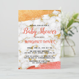 Minimalistische naam Pas wit marmeren Baby shower  Kaart