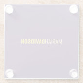 Minimalistische naam Professional Indigo & Geel Glazen Onderzetter (Achterkant)