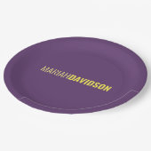 Minimalistische naam Professional Indigo & Geel Papieren Bordje (Gekanteld)