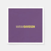 Minimalistische naam Professional Indigo & Geel Servet (Voorkant)