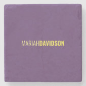 Minimalistische naam Professional Indigo & Geel Stenen Onderzetter (Voorkant)