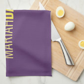 Minimalistische naam Professional Indigo & Geel Theedoek (Quarter Fold)