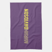 Minimalistische naam Professional Indigo & Geel Theedoek (Verticaal)