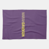 Minimalistische naam Professional Indigo & Geel Theedoek (Horizontaal)