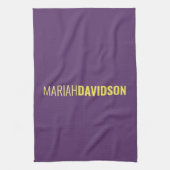 Minimalistische naam Professional Indigo & Geel Theedoek (Verticaal)