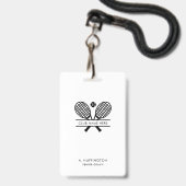 Minimalistische naam tennisclub werknemer ID Custo Badge (Front with Lanyard)