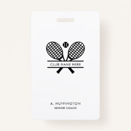 Minimalistische naam tennisclub werknemer ID Custo Badge