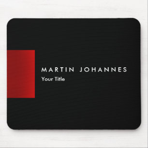 Minimalistische naam titel zwart rood professional muismat