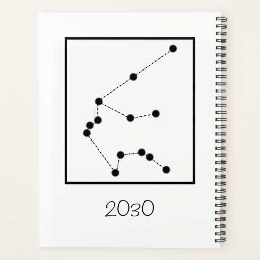 Minimalistische naam van de dierentuin Aquarius Planner (Achterkant)