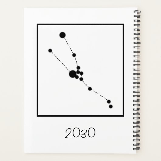 Minimalistische naam van de dierentuin Taurus Planner (Achterkant)