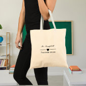 Minimalistische naam van de leraar Canvas tas