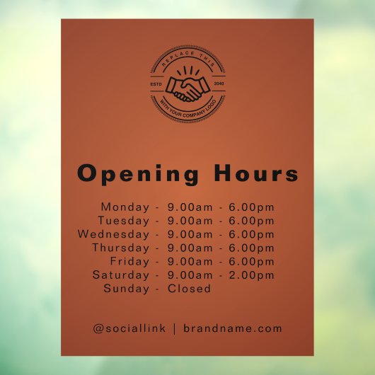 Minimalistische naamgeving voor kleine bedrijven O Raamsticker (Vel 3)