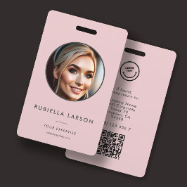 Minimalistische naamkaart voor werknemers met rond badge