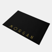 Minimalistische naammonogram goud zwart deurmat (Schuin)