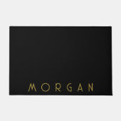 Minimalistische naammonogram goud zwart deurmat (Voorkant)