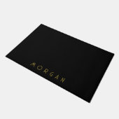 Minimalistische naammonogram goud zwart deurmat (Schuin)