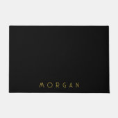 Minimalistische naammonogram goud zwart deurmat (Voorkant)