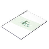 Minimalistische naammonogram retro groen notitieboek (Linkerzijde)
