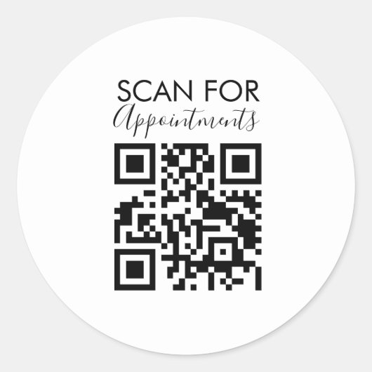 Minimalistische nagelstudio-afspraken QR-code    Ronde Sticker (Voorkant)