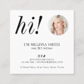 Minimalistische Nail Artist Salon Manicure Moderne Vierkante Visitekaartje (Achterkant)